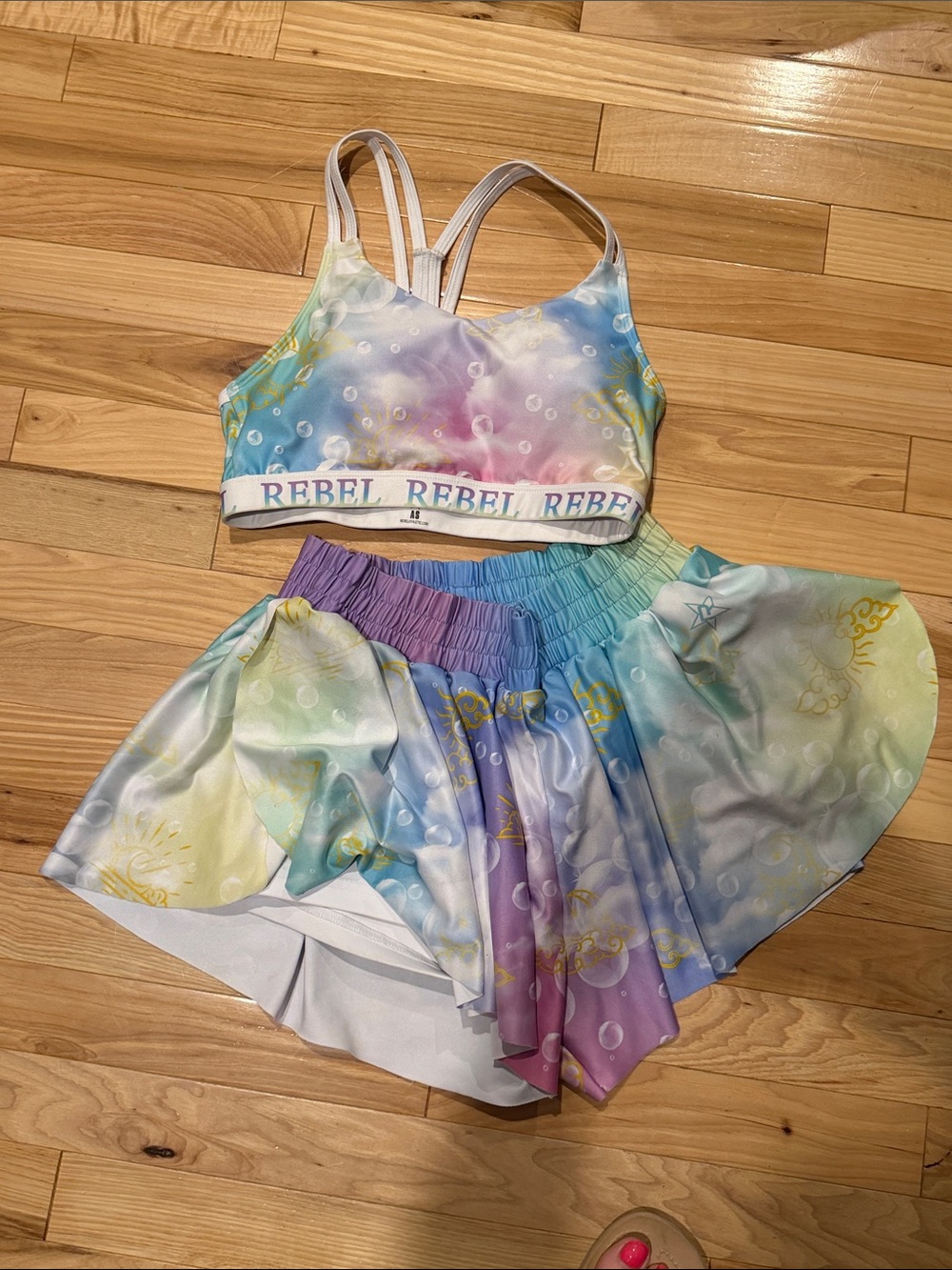 REBEL Pastel Rainbow Tie-Dye Skater Skirt - Multicolor